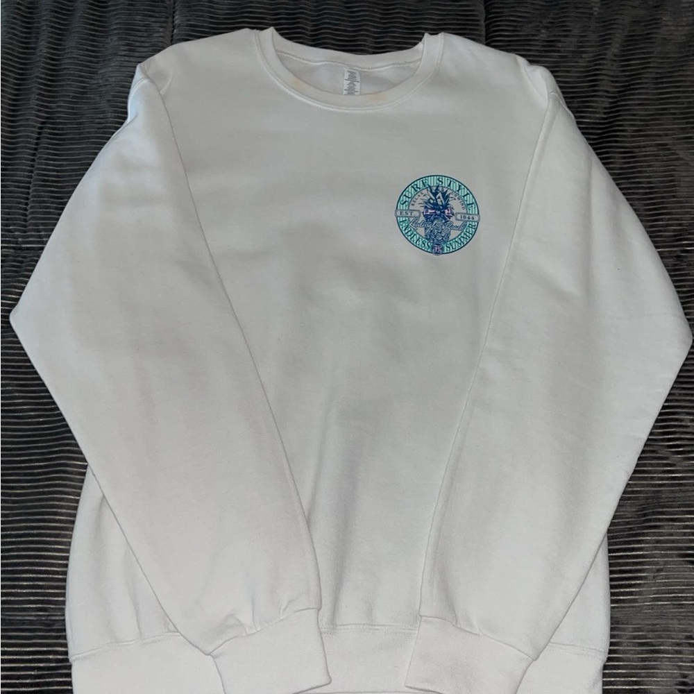 White Surf Style Crewneck